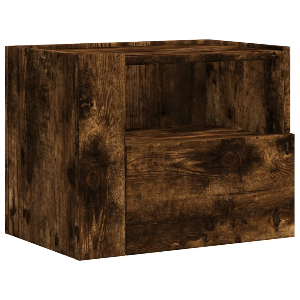 Comodino a Muro Rovere Fumo 45x30x35 cm | homemem39