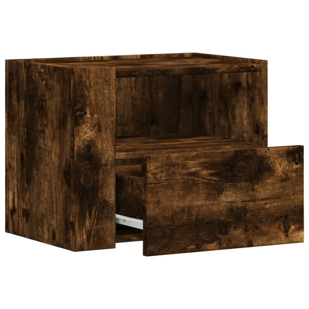 Comodino a Muro Rovere Fumo 45x30x35 cm | homemem39