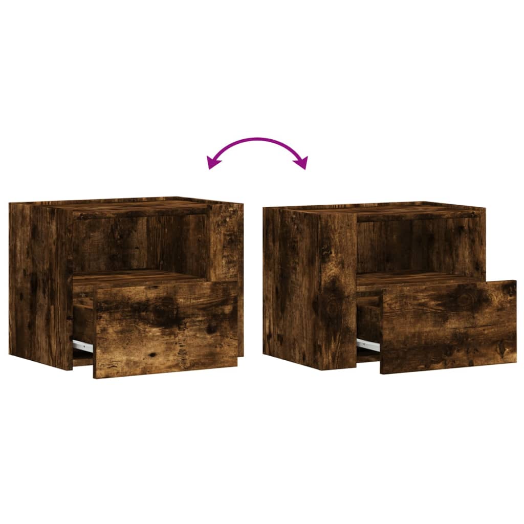 Comodino a Muro Rovere Fumo 45x30x35 cm | homemem39