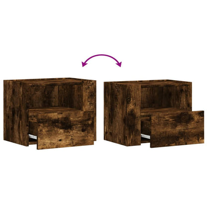 Comodino a Muro Rovere Fumo 45x30x35 cm | homemem39