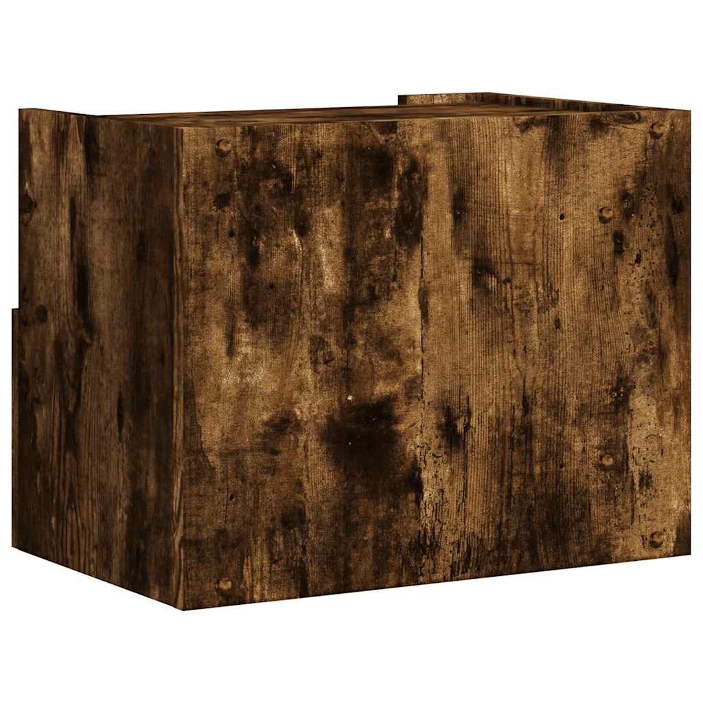 Comodini a Muro 2 pz Rovere Fumo 45x30x35 cm