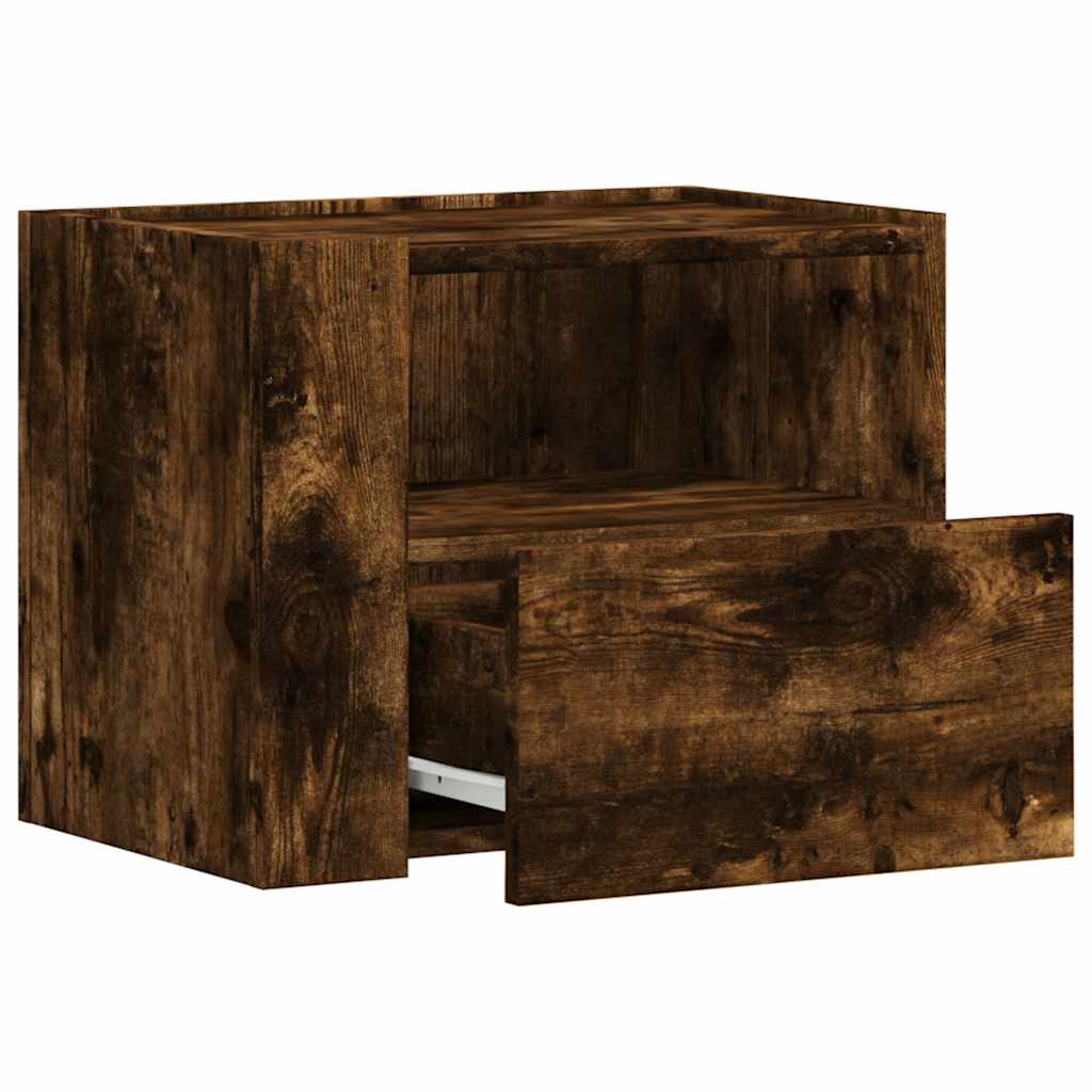 Comodini a Muro 2 pz Rovere Fumo 45x30x35 cm | homemem39