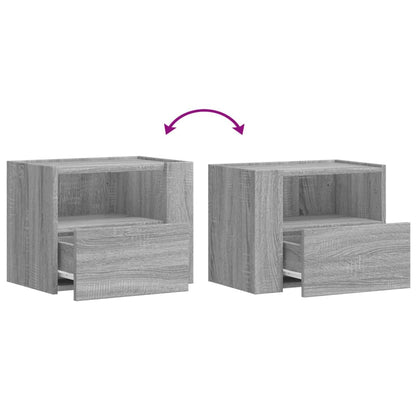 Comodino a Muro Grigio Sonoma 45x30x35 cm | homemem39