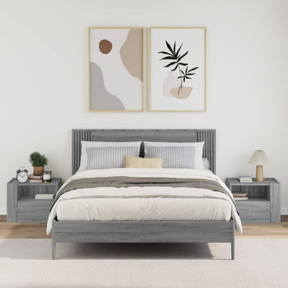 Comodini a Muro 2 pz Grigio Sonoma 45x30x35 cm | homemem39