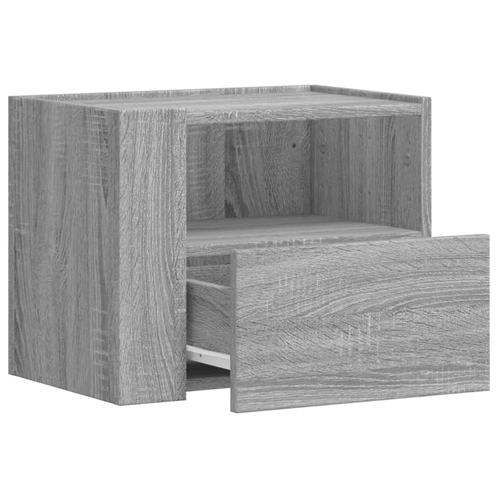 Comodini a Muro 2 pz Grigio Sonoma 45x30x35 cm | homemem39