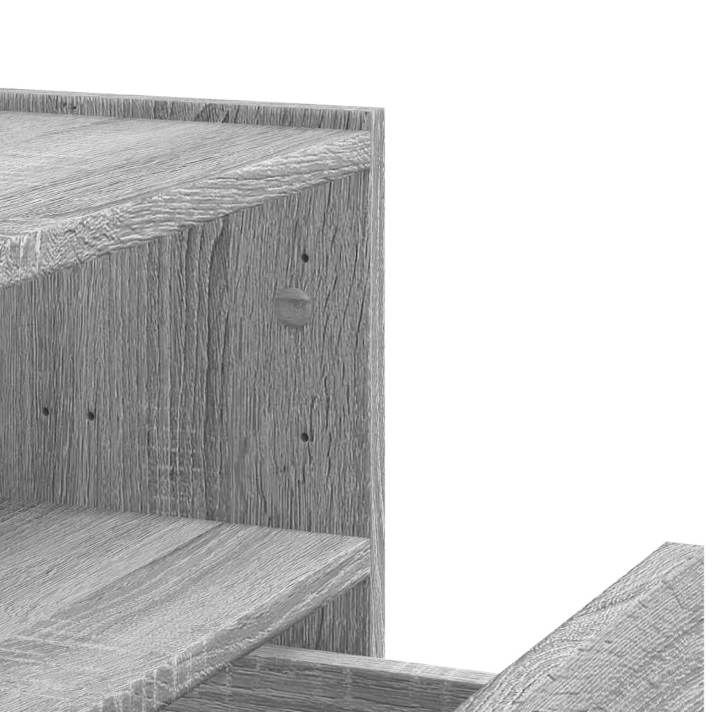 Comodini a Muro 2 pz Grigio Sonoma 45x30x35 cm | homemem39