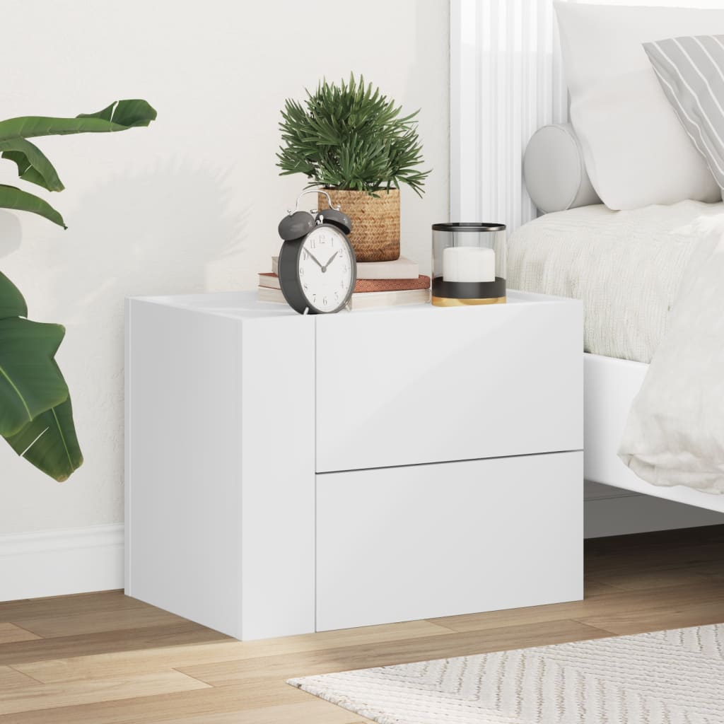 Comodino a Parete Bianco 45x30x35 cm | homemem39