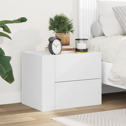 Comodino a Parete Bianco 45x30x35 cm | homemem39
