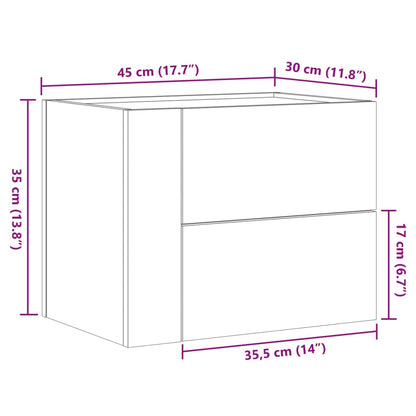 Comodino a Parete Bianco 45x30x35 cm | homemem39