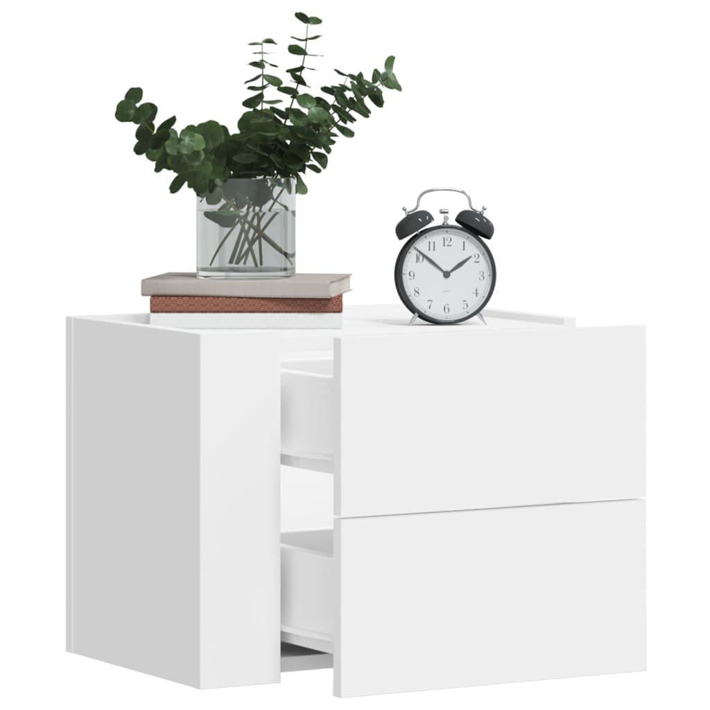 Comodino a Parete Bianco 45x30x35 cm | homemem39