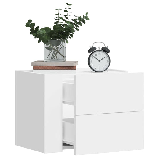 Comodino a Parete Bianco 45x30x35 cm | homemem39