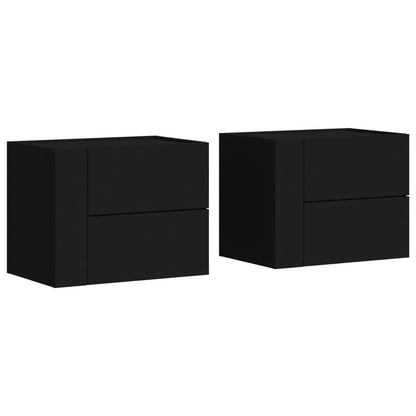 Comodini a Muro 2 pz Nero 45x30x35 cm - homemem39