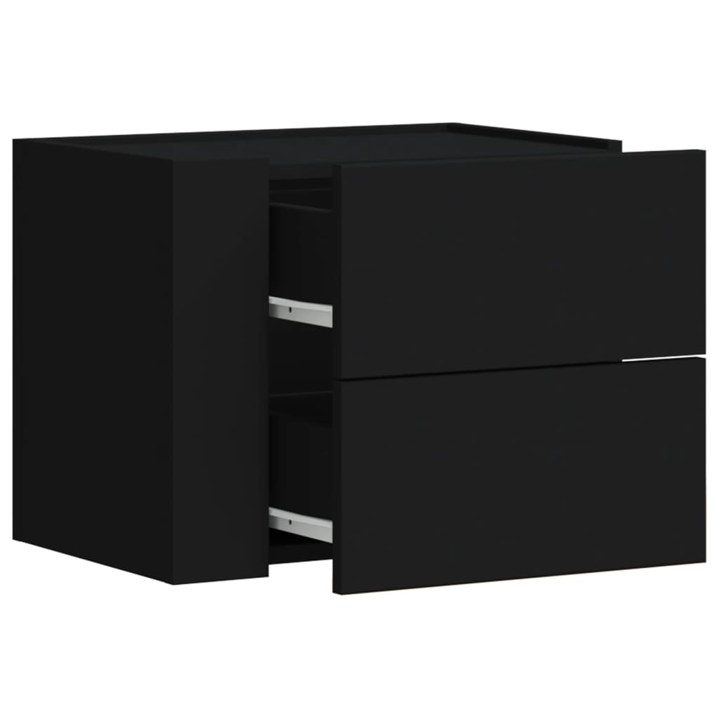 Comodini a Muro 2 pz Nero 45x30x35 cm - homemem39