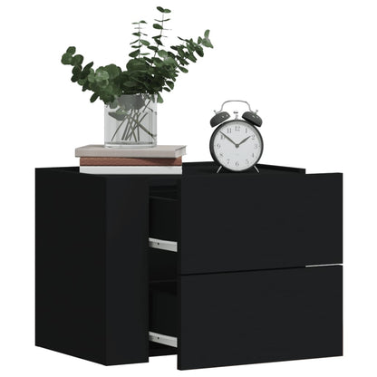 Comodini a Muro 2 pz Nero 45x30x35 cm - homemem39