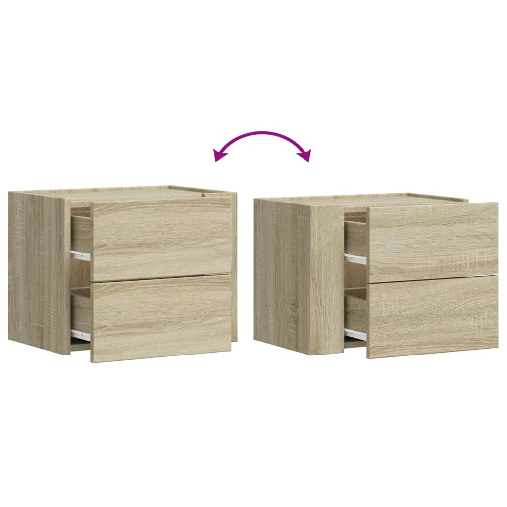 Comodino a Muro Rovere Sonoma 45x30x35 cm | homemem39