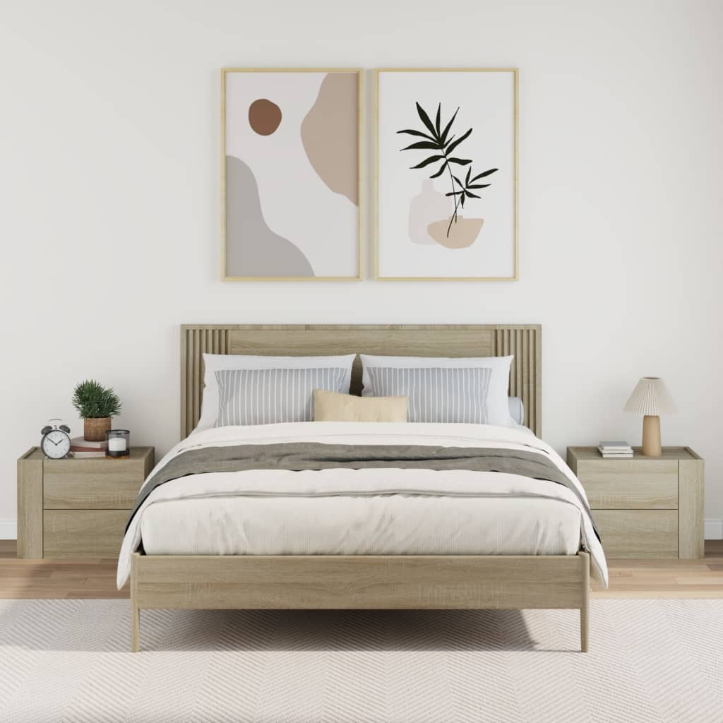 Comodini a Muro 2 pz Rovere Sonoma 45x30x35 cm - homemem39