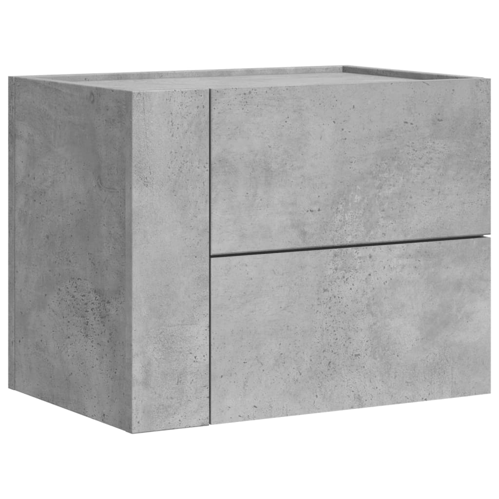 Comodino a Muro Grigio Cemento 45x30x35 cm | homemem39