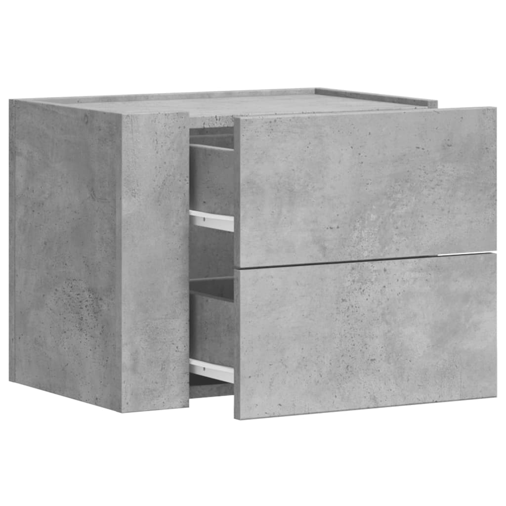 Comodino a Muro Grigio Cemento 45x30x35 cm | homemem39