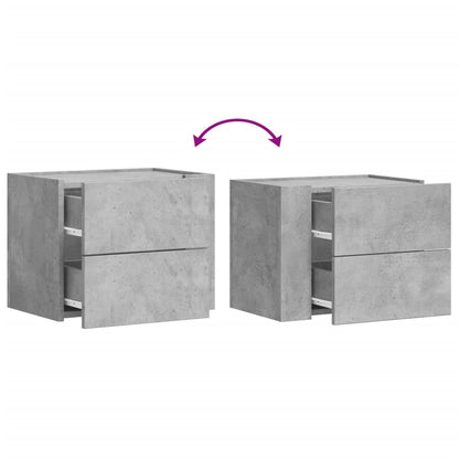 Comodino a Muro Grigio Cemento 45x30x35 cm | homemem39