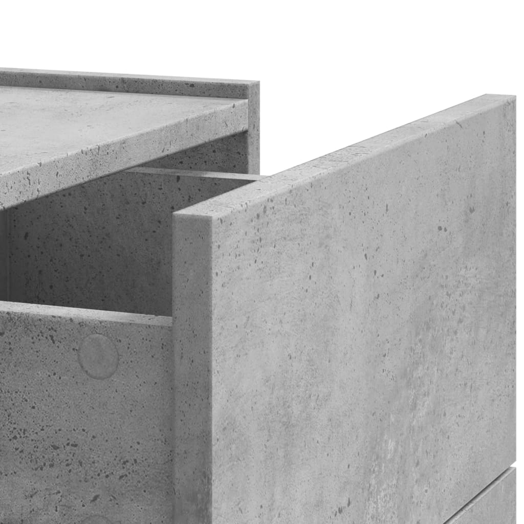 Comodino a Muro Grigio Cemento 45x30x35 cm | homemem39