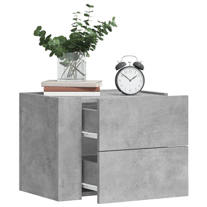 Comodini a Muro 2 pz Grigio Cemento 45x30x35 cm - homemem39