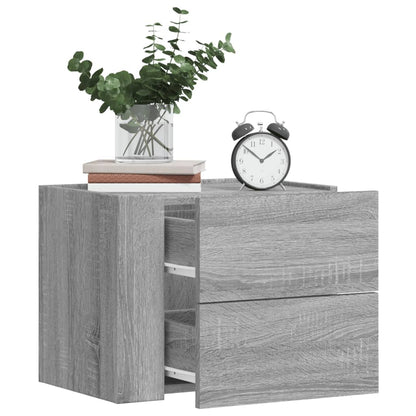 Comodino a Muro Grigio Sonoma 45x30x35 cm | homemem39