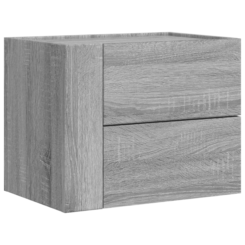 Comodino a Muro Grigio Sonoma 45x30x35 cm | homemem39