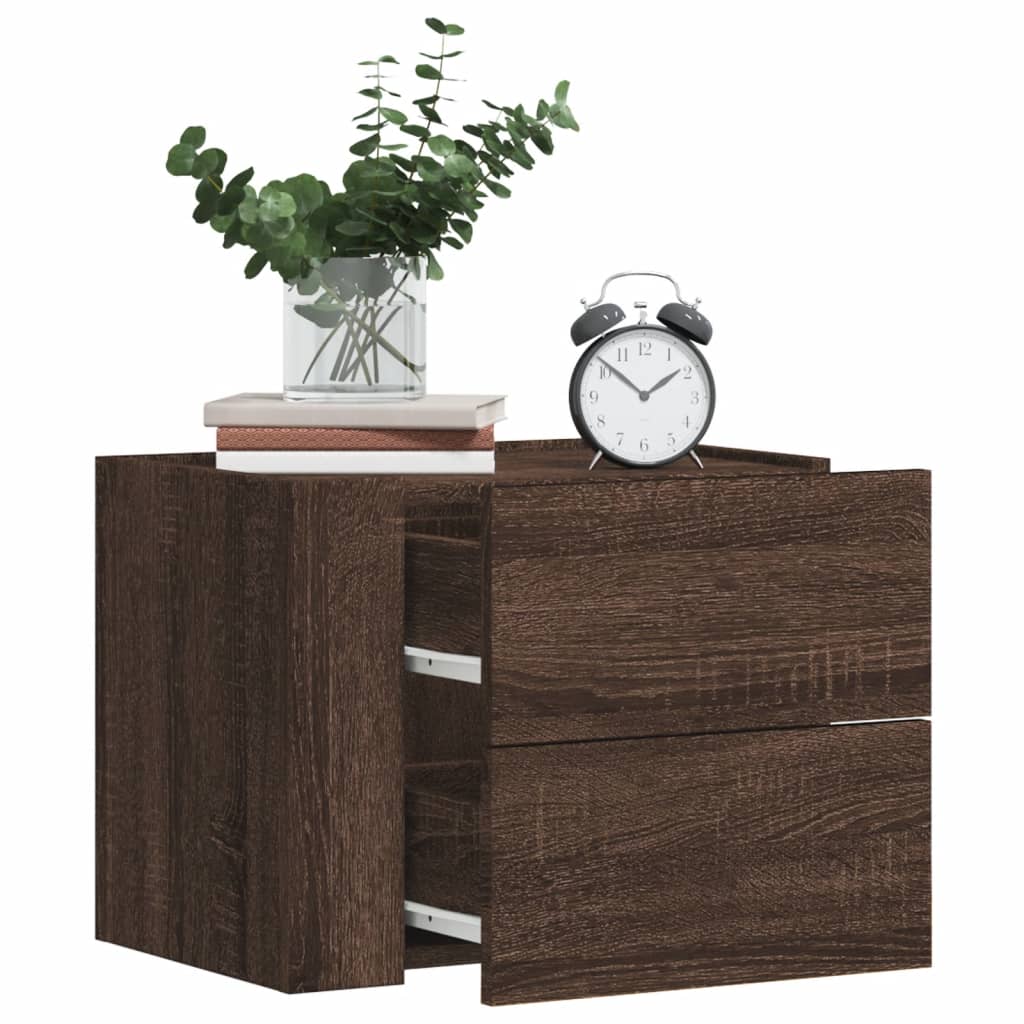 Comodino a Muro Rovere Marrone 45x30x35 cm | homemem39