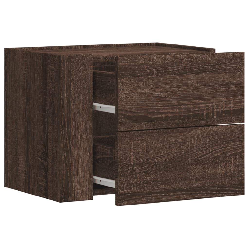 Comodino a Muro Rovere Marrone 45x30x35 cm | homemem39