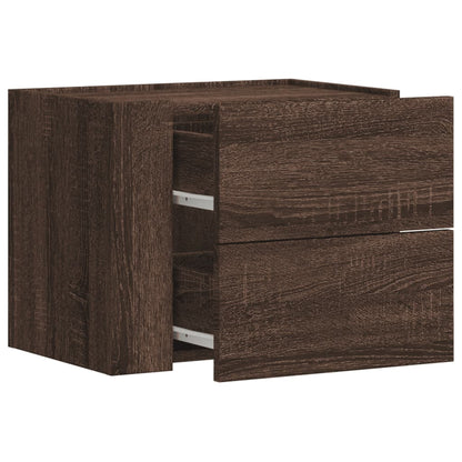 Comodino a Muro Rovere Marrone 45x30x35 cm | homemem39