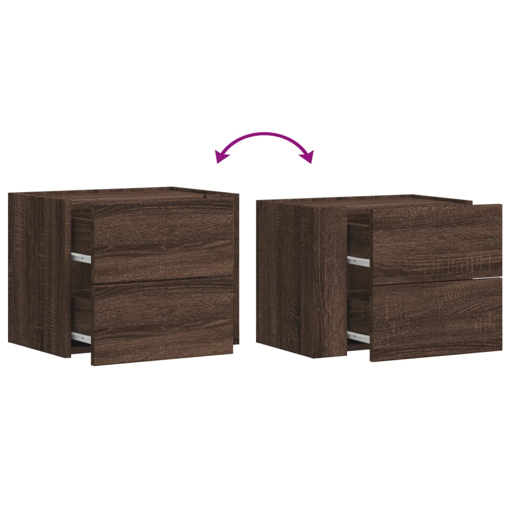 Comodino a Muro Rovere Marrone 45x30x35 cm | homemem39