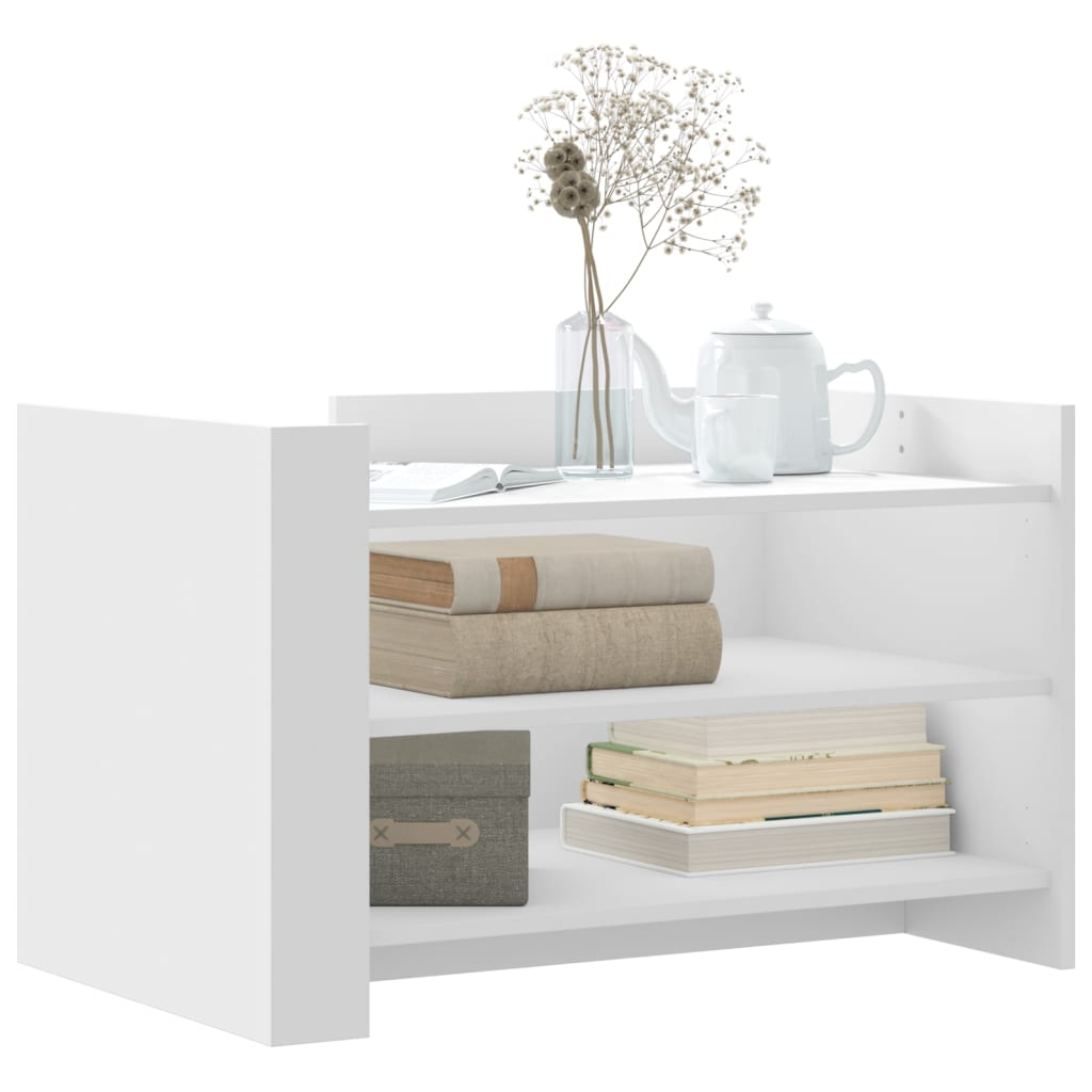 Tavolino da Salotto Bianco 80x50x50 cm in Legno Multistrato | homemem39