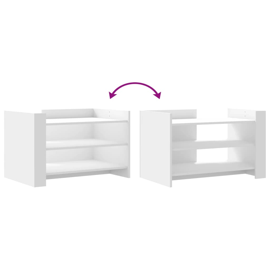 Tavolino da Salotto Bianco 80x50x50 cm in Legno Multistrato