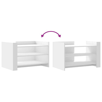 Tavolino da Salotto Bianco 80x50x50 cm in Legno Multistrato