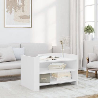 Tavolino da Salotto Bianco 80x50x50 cm in Legno Multistrato | homemem39