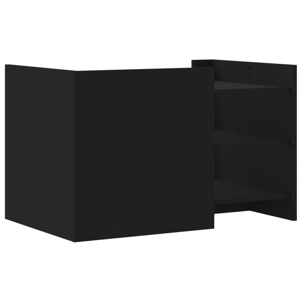 Tavolino da Salotto Nero 80x50x50 cm in Legno Multistrato