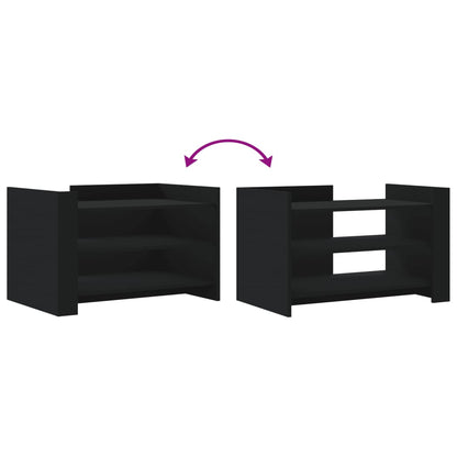 Tavolino da Salotto Nero 80x50x50 cm in Legno Multistrato