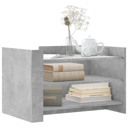 Tavolino Salotto Grigio Cemento 80x50x50 cm Legno Multistrato