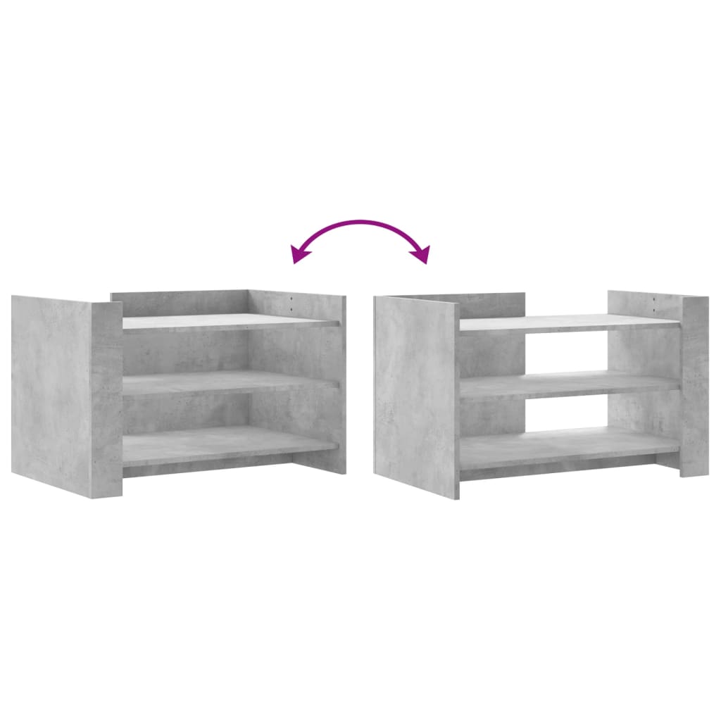 Tavolino Salotto Grigio Cemento 80x50x50 cm Legno Multistrato