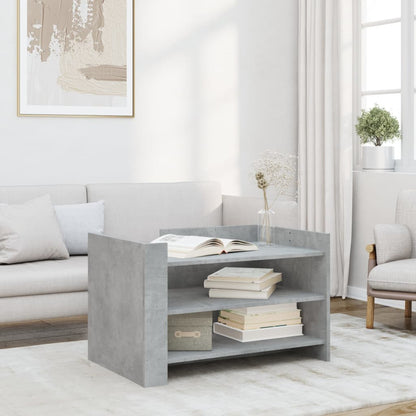 Tavolino Salotto Grigio Cemento 80x50x50 cm Legno Multistrato