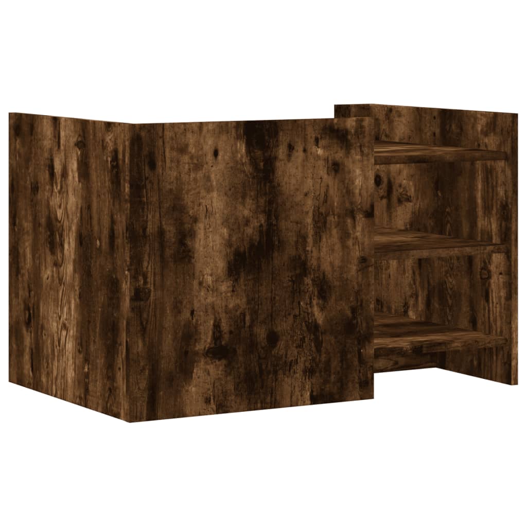 Tavolino da Salotto Rovere Fumo 80x50x50cm in Legno Multistrato
