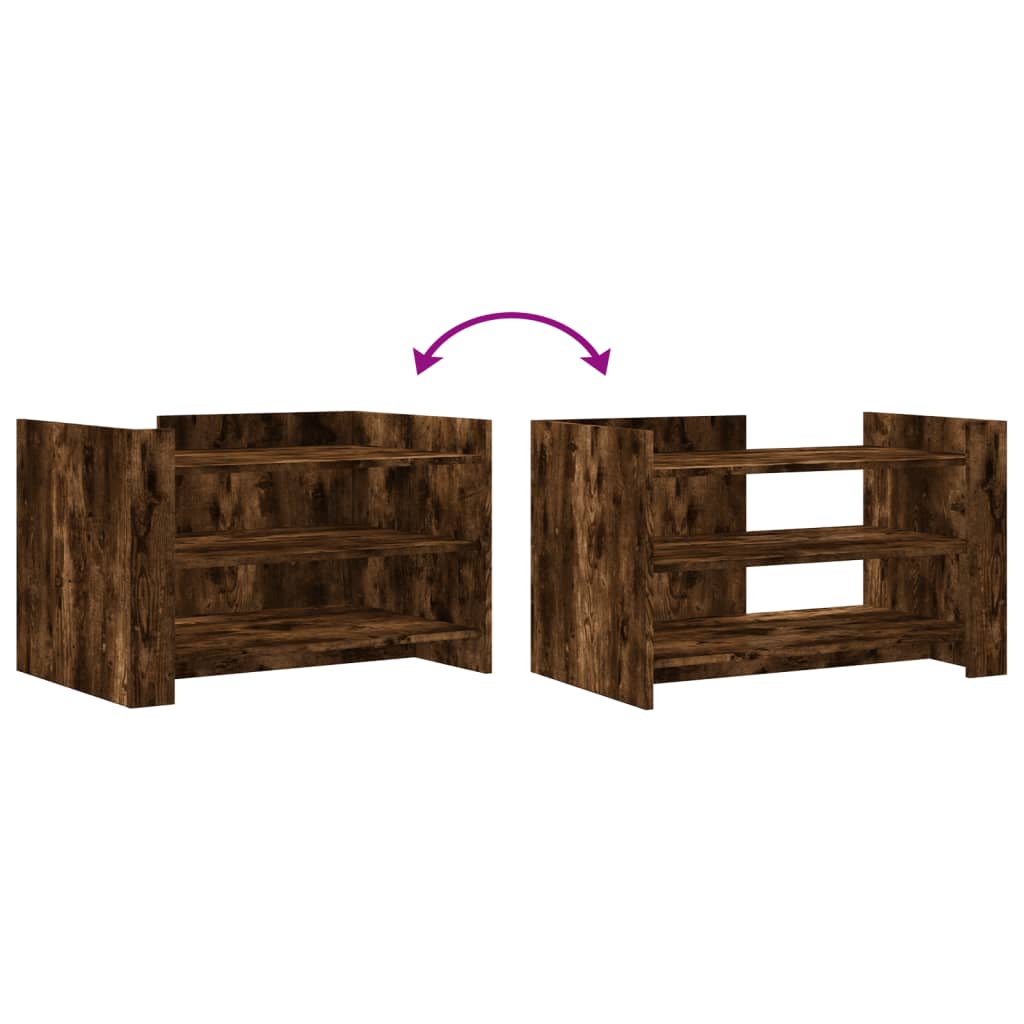 Tavolino da Salotto Rovere Fumo 80x50x50cm in Legno Multistrato