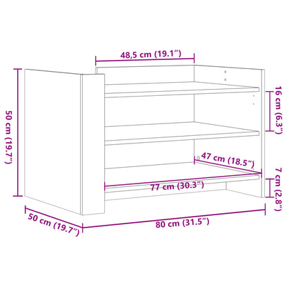 Tavolino Salotto Grigio Sonoma 80x50x50 cm Legno Multistrato