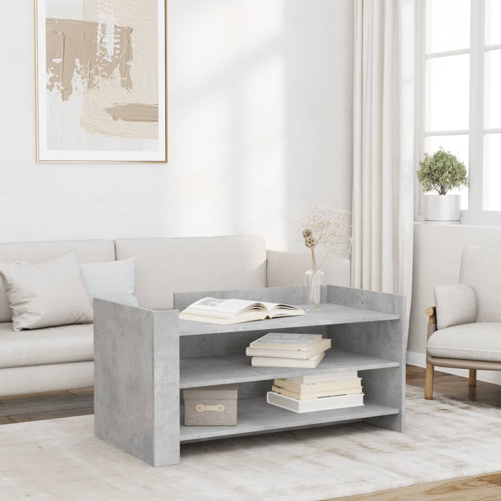 Tavolino Salotto Grigio Cemento 100x50x50 cm Legno Multistrato