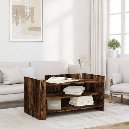 Tavolino Salotto Rovere Fumo 100x50x50 cm in Legno Multistrato | homemem39