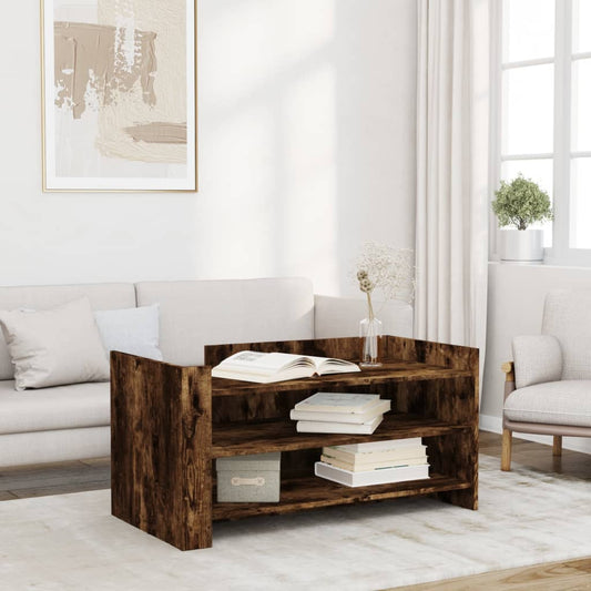 Tavolino Salotto Rovere Fumo 100x50x50 cm in Legno Multistrato | homemem39