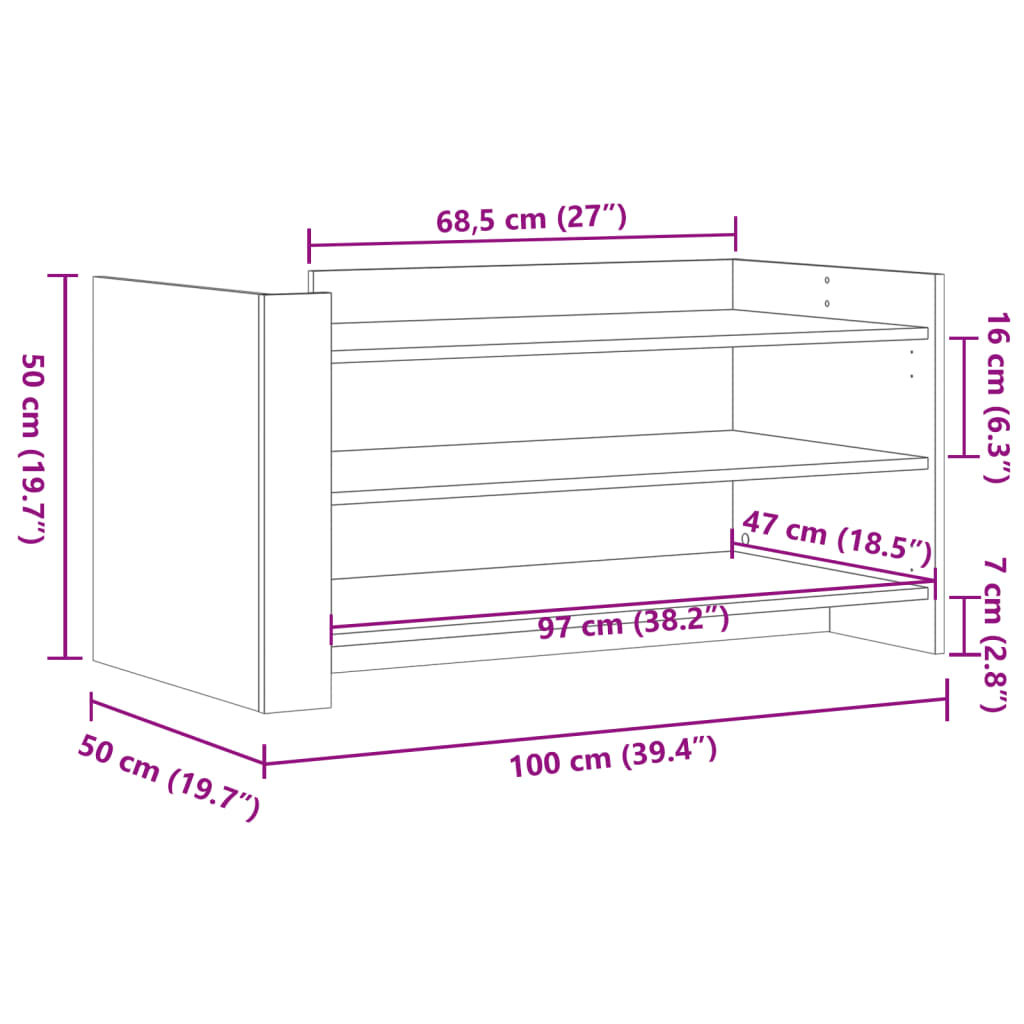 Tavolino Salotto Rovere Marrone 100x50x50 cm Legno Multistrato