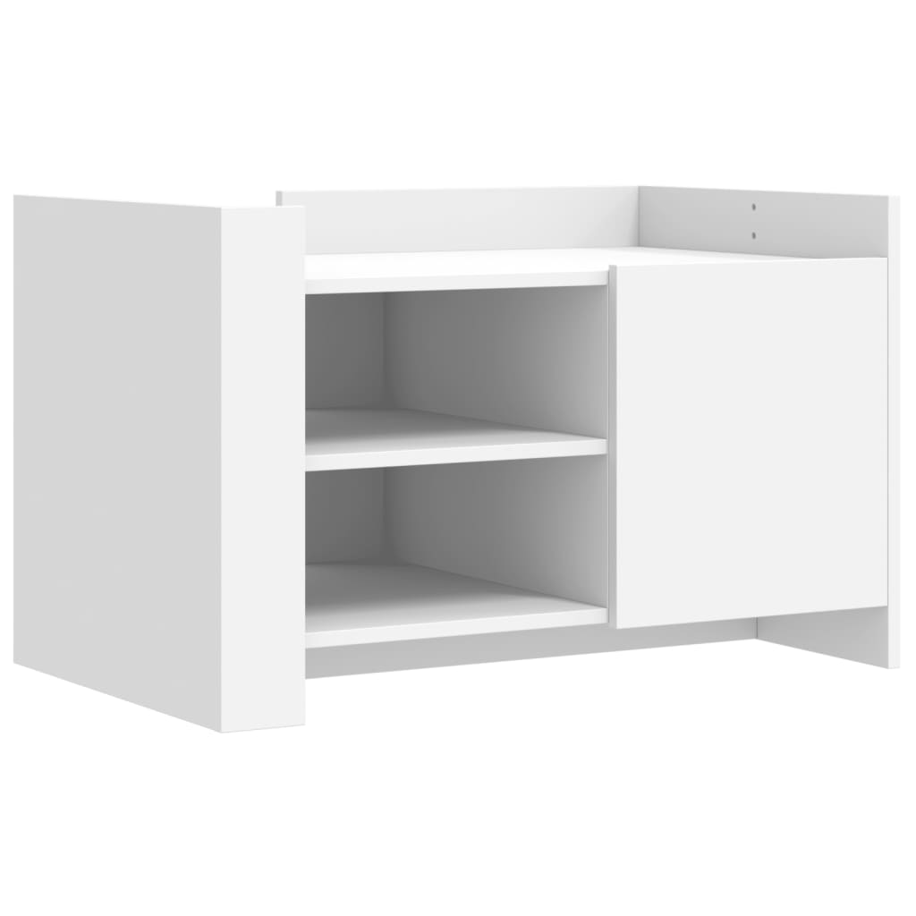 Tavolino da Salotto Bianco 80x50x50 cm in Legno Multistrato | homemem39