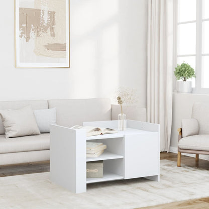 Tavolino da Salotto Bianco 80x50x50 cm in Legno Multistrato | homemem39