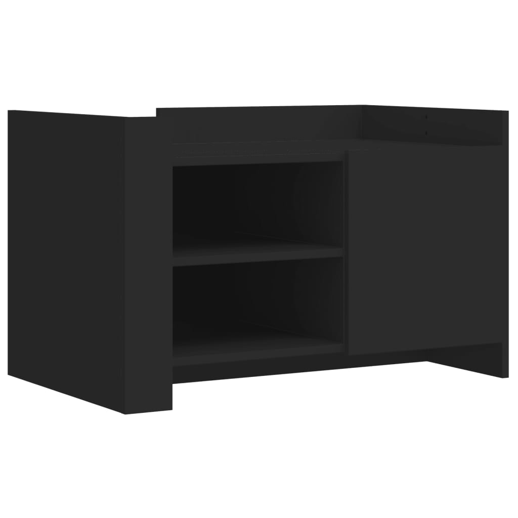 Tavolino da Salotto Nero 80x50x50 cm in Legno Multistrato